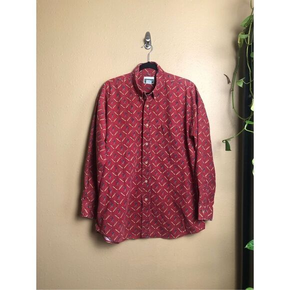 90'S IVY Club Golf PRINT BUTTON DOWN SHIRT Size XL - Picture 3 of 11